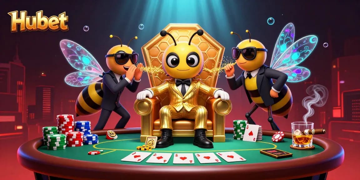 Engage with Hubet through vibrant gambling adventures featuring poker, chips, and more.