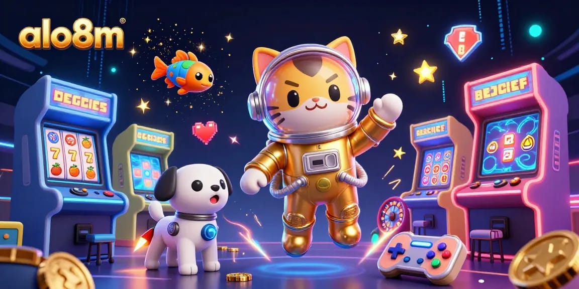 Engage in exciting slot games with alo8m's cosmic gaming adventure and vibrant space theme.