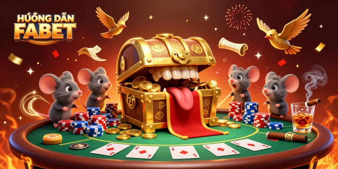 Engage in responsible gaming with HƯỚNG DẪN FABET illustrated through a vibrant casino scene.