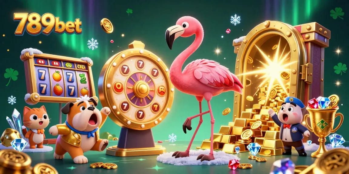 Experience thrilling slots with 789bet in this vibrant casino scene featuring exciting game elements.