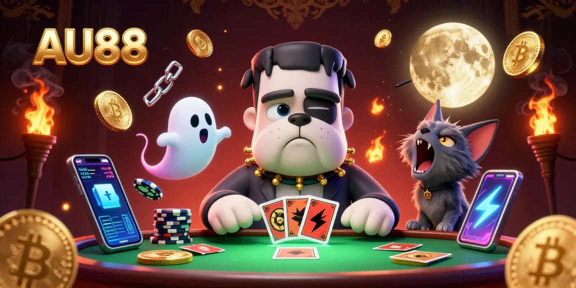 Experience thrilling gameplay at AU88 with our fantasy card dealing scene and vibrant crypto elements.