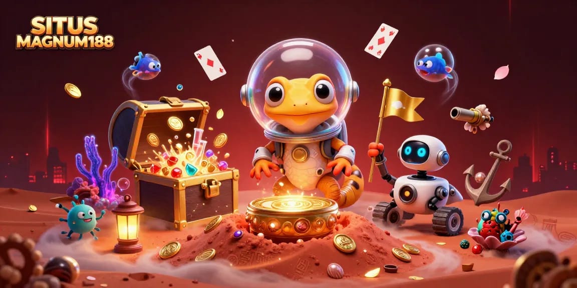Experience excitement on the SITUS MAGNUM188 with vibrant casino elements in a dynamic scene!