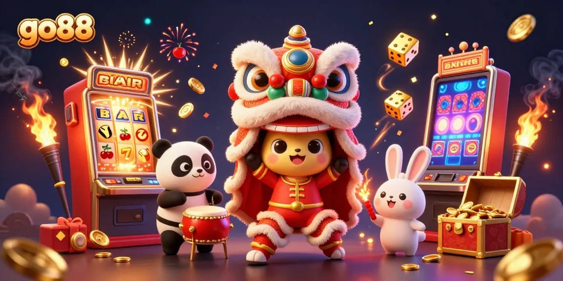 Win big with go88 at this vibrant casino-themed celebration featuring engaging characters!