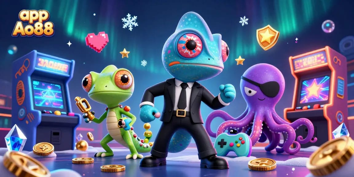 Win big with app Ao88 while enjoying vibrant casino-themed 3D illustrations.
