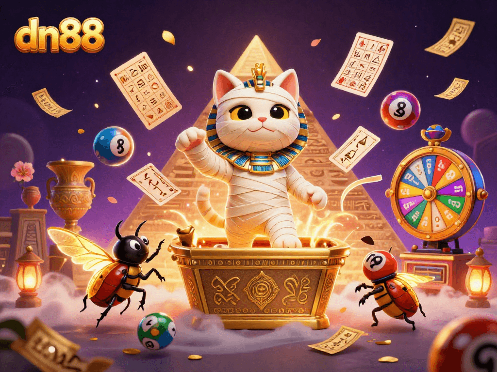 Experience the thrilling atmosphere of dn88 with a vibrant 3D casino scene featuring dynamic characters and elements.