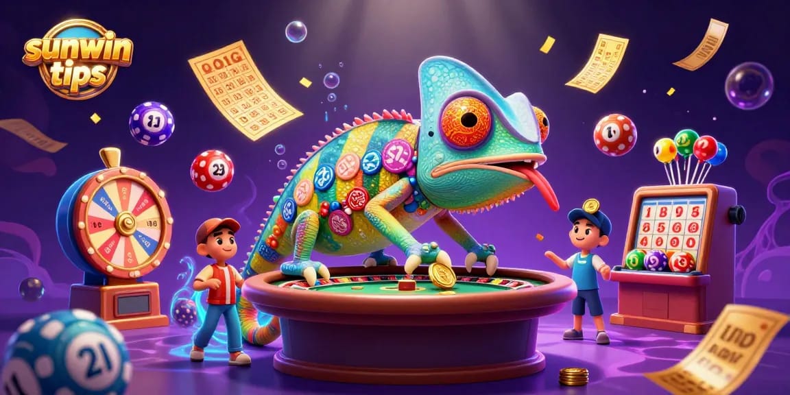 Engage with sunwin tips in an exciting casino scene showcasing vibrant games and characters.