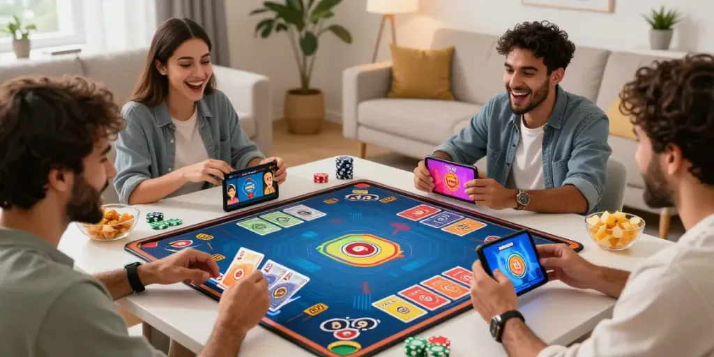Players enjoying 3 Patti no1 card game on mobile devices, showcasing vibrant gaming atmosphere.