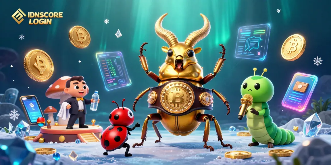 Experience the thrill of IDNSCORE LOGIN through vibrant 3D illustration of a unique casino showdown.