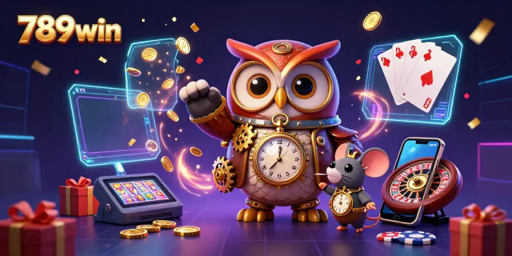 Experience the vibrant 789win world filled with steampunk characters and dynamic casino elements.