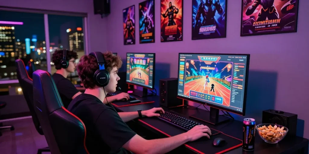 Immersive gaming experience at https://xx88.se.net/ with excited player surrounded by vibrant decor and accessories.