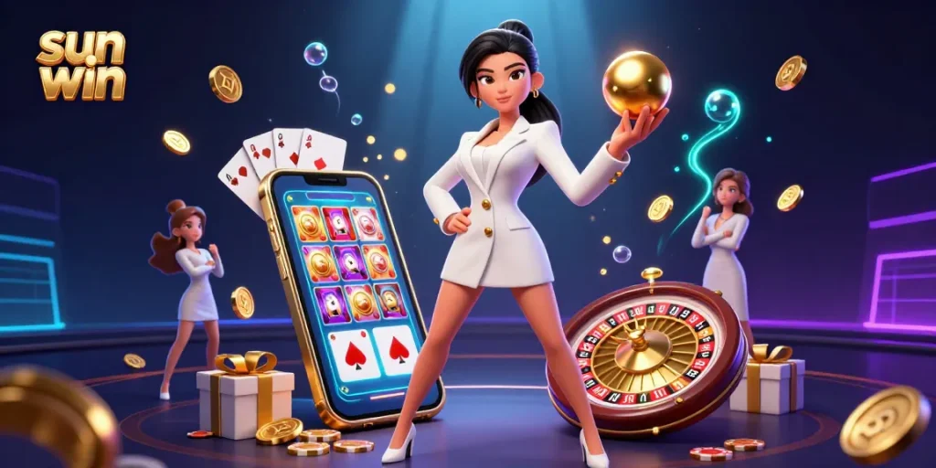 Experience the excitement of sun win with immersive casino games in a vibrant 3D setting.