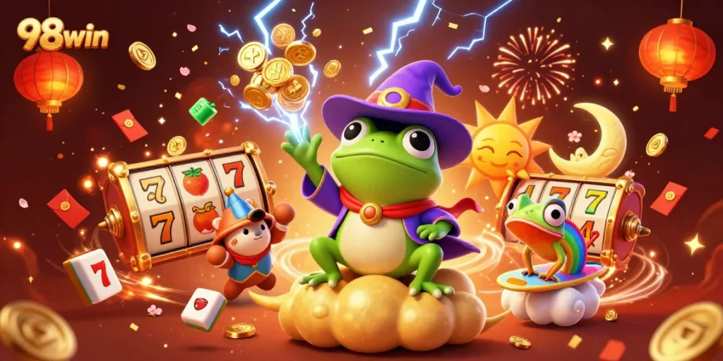Experience thrilling games at 98win with dynamic coins, vibrant symbols, and festive visuals.