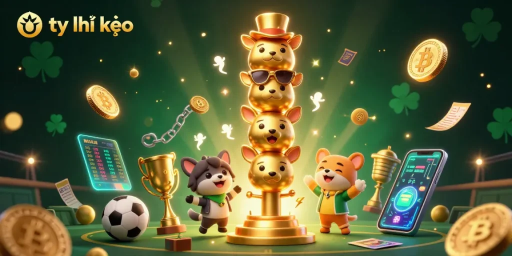 Engage with tỷ lệ kèo sports betting strategies visualized in a vibrant 3D scene full of excitement.